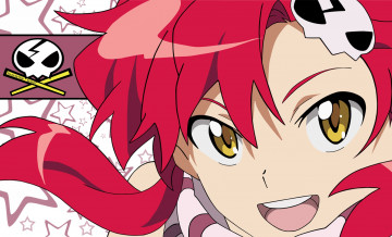 Картинка tengen+toppa+gurren+lagann аниме tengen+toppa+gurren-lagann фон взгляд девушка