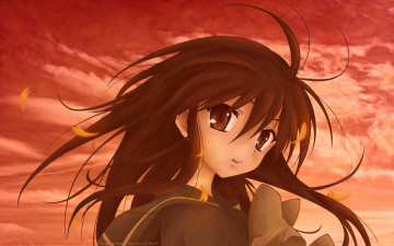 обоя аниме, shakugan no shana, взгляд, девушка, фон