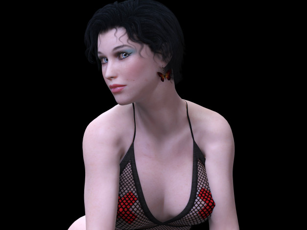 Обои картинки фото 3д графика, люди , people, девушка, фон, взгляд