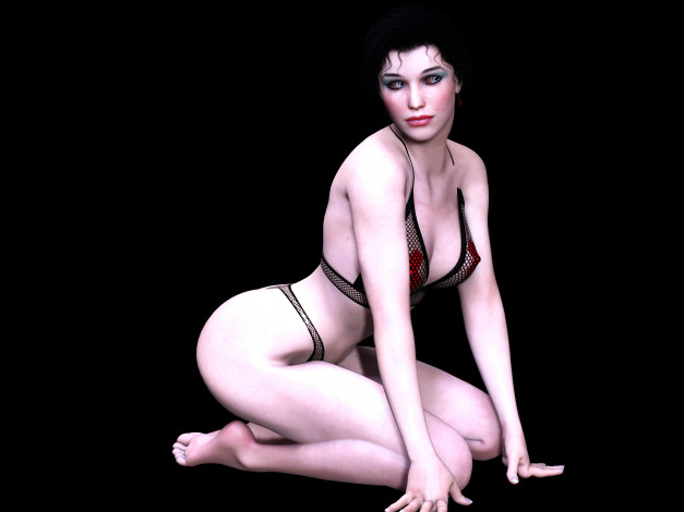 Обои картинки фото 3д графика, люди , people, фон, взгляд, девушка