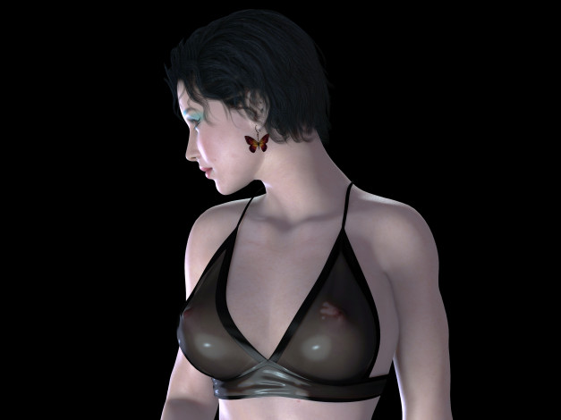 Обои картинки фото 3д графика, люди , people, взгляд, девушка, фон