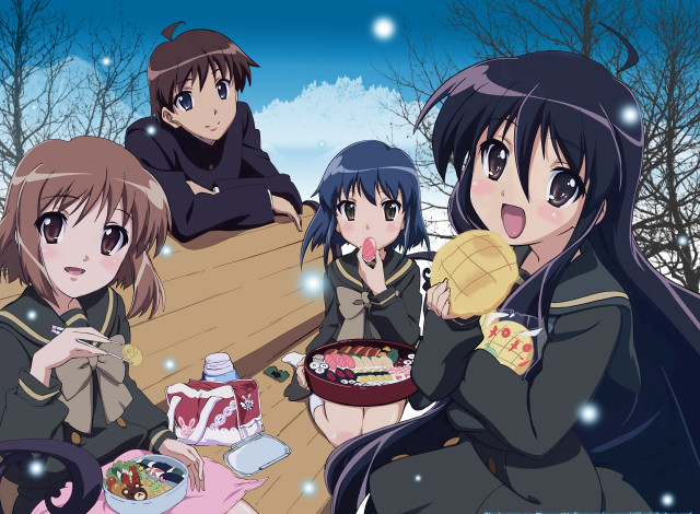 Обои картинки фото shakugan no shana, аниме, девушки, взгляд, фон