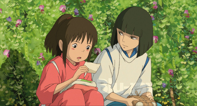 Обои картинки фото аниме, spirited away, тихиро, хаку