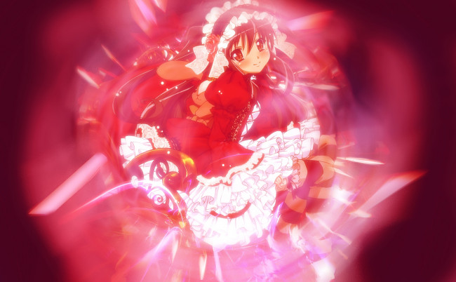 Обои картинки фото аниме, shakugan no shana, фон, девушка, взгляд