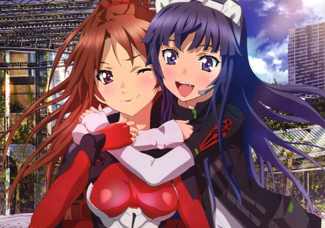 Обои картинки фото аниме, guilty crown, девушки