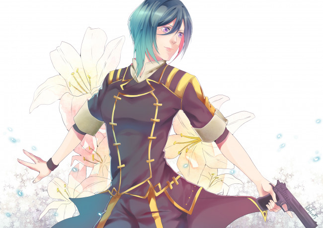 Обои картинки фото аниме, оружие,  техника,  технологии, парень