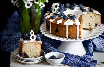 Картинка еда пироги выпечка черника ягоды пирог цветы