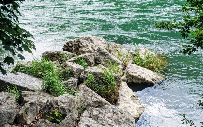 Обои картинки фото природа, реки, озера, вода, камни, река, трава