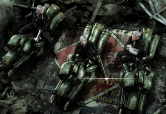 Картинка видео+игры final+fantasy+vii +advent+children парни мотоциклы