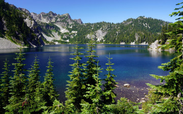 Картинка природа реки озера горы озеро елки