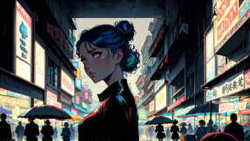 Картинка аниме город +улицы +интерьер +здания нейросети графика нейроарт ai art нейронные сети рисунки нейро искусство