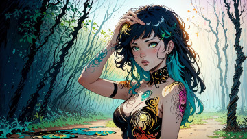 Картинка аниме пейзажи +природа нейросети графика нейроарт ai art нейронные сети рисунки нейро искусство