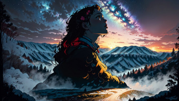 Картинка аниме пейзажи +природа нейросети графика нейроарт ai art нейронные сети рисунки нейро искусство