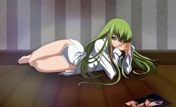 обоя аниме, code geass, девушка, рубашка, портрет