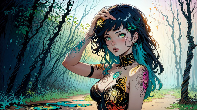 Обои картинки фото аниме, пейзажи,  природа, нейросети, графика, нейроарт, ai, art, нейронные, сети, рисунки, нейро, искусство