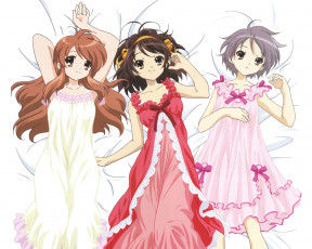 Картинка аниме the melancholy of haruhi suzumiya девушки
