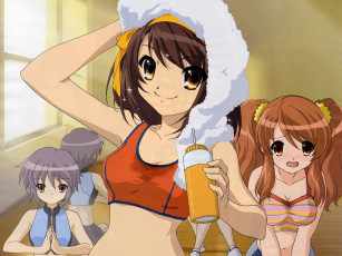 Картинка аниме the melancholy of haruhi suzumiya девушки