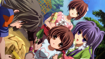 Картинка аниме clannad девушки fuko ibuki kyou fujibayashi nagisa furukawa ushio okazaki