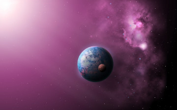 Картинка космос арт туманность звёзды планеты