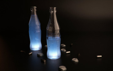 Картинка 3д графика другое бутылки гильзы тёмный