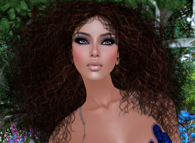 Обои картинки фото 3д, графика, portraits, портрет, кудри, брюнетка, девушка