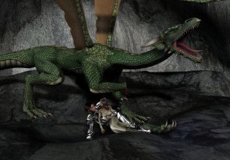 Картинка 3д графика fantasy фантазия девушки дракон