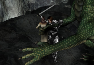 Картинка 3д графика fantasy фантазия девушки дракон