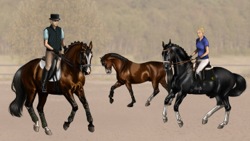 Картинка рисованные животные лошади