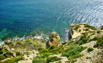 Картинка капри побережье природа море обрыв трава