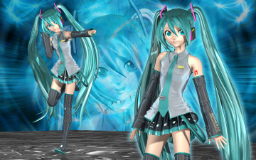 Картинка 3д графика anime аниме vocaloid