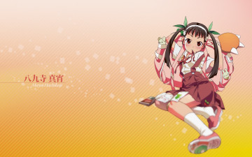 Картинка bakemonogatari аниме рюкзак девушка hachikuji+mayoi форма портфель бант лента книга