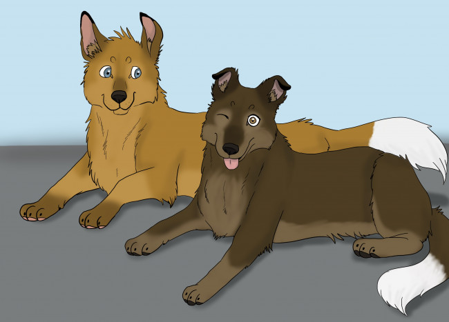 Обои картинки фото рисованные, животные, собаки