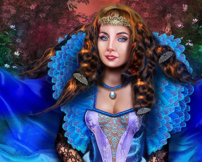 Картинка фэнтези девушки платье
