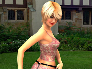 Картинка 3д+графика люди+ people девушка взгляд блондинка