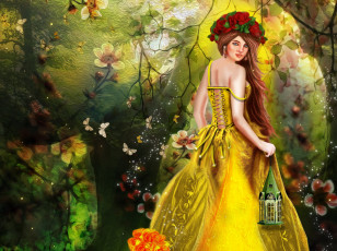 Картинка фэнтези девушки венок