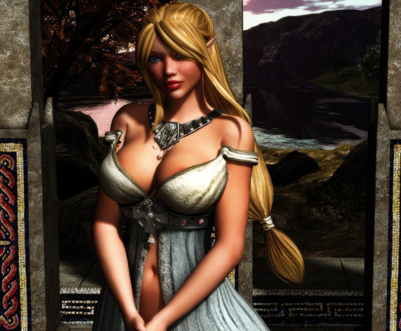 Обои картинки фото 3д графика, эльфы , elves, взгляд, эльфийка