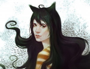 Картинка фэнтези существа ушки девушка неко