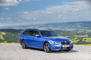 Картинка автомобили bmw 330d xdrive синий 2015г f31 uk-spec m sport touring