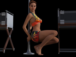 обоя 3д графика, люди , people, фон, взгляд, девушка