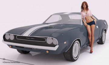 Картинка 3д+графика люди-авто мото+ people-+car+ +moto девушка взгляд фон автомобиль