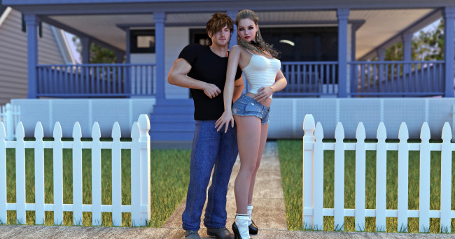 Обои картинки фото 3д графика, романтика , romantics, девушка, взгляд, фон, парень