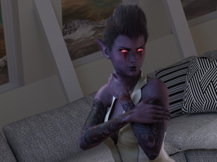 Картинка 3д+графика эльфы+ elves девушка взгляд фон