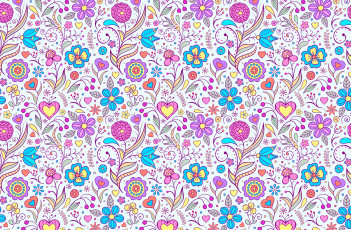 Картинка векторная+графика цветы+ flowers листья цветы пестрый