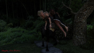 Картинка 3д+графика фантазия+ fantasy centaur фон взгляд девушка