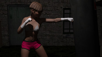 Картинка 3д+графика спорт+ sport девушка взгляд фон