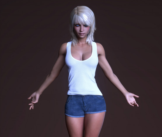 Обои картинки фото 3д графика, люди , people, фон, взгляд, девушка