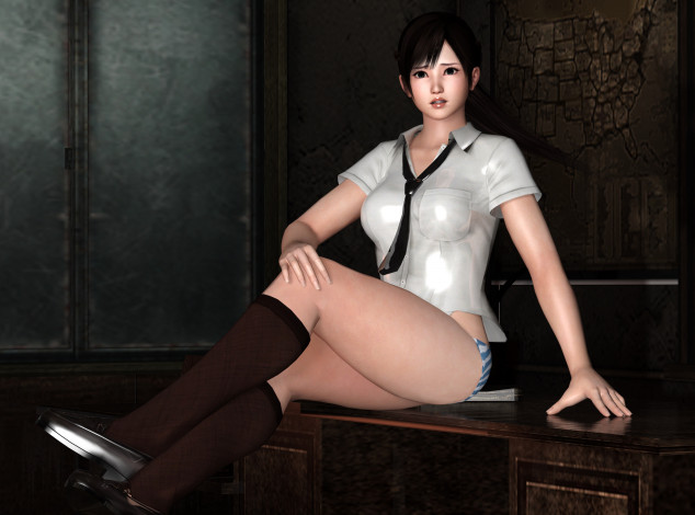 Обои картинки фото 3д графика, люди , people, взгляд, девушка, фон