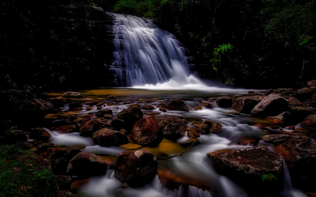 Обои картинки фото природа, водопады, поток, камни