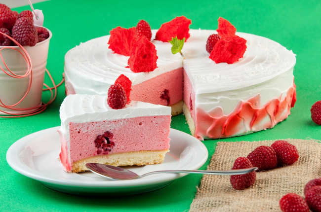 Обои картинки фото еда, торты, малина, мусс, десерт, крем, торт