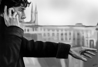 Картинка рисованное кино sherlock bbc